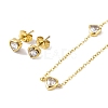 Cubic Zirconia Stud Earrings & Pendant Necklaces Sets SJEW-M100-01A-G-2