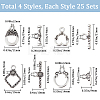 100Pcs 4 Styles Tibetan Style Alloy Toggle Clasps FIND-SC0008-04-2