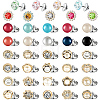 39Pcs Flower & Flat Round ABS Plastic with Alloy Lapel Pin Backs for Backpack Clothes JEWB-GF0001-55-7