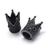 Rack Plating Brass Cubic Zirconia Beads ZIRC-S034-01B-2