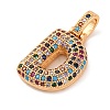 Brass Micro Pave Cubic Zirconia Pendants KK-C076-29D-G02-2