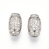 925 Sterling Silver Micro Pave Clear Cubic Zirconia European Clasps STER-T007-143P-1