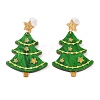 Glitter Star Christmas Tree Acrylic Dangle Stud Earrings EJEW-L203-12B-1
