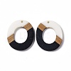 Opaque Resin & Walnut Wood Pendants RESI-M027-01F-1