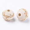 Unfinished Natural Wood European Beads WOOD-S057-018A-2