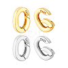4Pcs 2 Colors 925 Sterling Silver Spring Gate Rings STER-PH0003-91-6