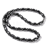 Column & Round Synthetic Non-magnetic Hematite Beaded Necklaces NJEW-Q341-05-1
