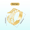 4Pcs Leaf Iron Cuff Bangles BJEW-SP0001-15G-2