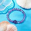 8mm Round Dyed Synthetic Moonstone Beaded Stretch Bracelets BJEW-JB10308-03-2