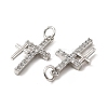 Brass Micro Pave Cubic Zirconia Pendants KK-E068-VB261-3