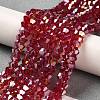 Transparent Electroplate Glass Beads Strands EGLA-A039-T4mm-B27-4
