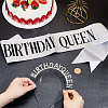 1Pc Birthday Queen Party Theme Alloy Rhinestone Hair Bands for Women AJEW-HY0002-47-3