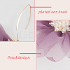 2 Pairs 2 Colors Lace Flower with Crystal Rhinestone Dangle Earrings EJEW-AN0001-20-3
