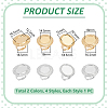 8Pcs 8 Styles 304 Stainless Steel Cuff Ring Components STAS-UN0064-33-3