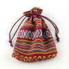 Ethnic Style Cloth Packing Pouches Drawstring Bags X-ABAG-R006-10x14-01G-4