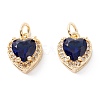 Brass Micro Pave Cubic Zirconia Charms ZIRC-A019-14G-E-1