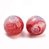 Transparent Spray Painting Crackle Glass Beads GLAA-L046-01A-13-2