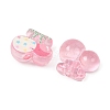 Printed Opaque Acrylic Beads OACR-P035-02A-M-3
