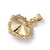 Real 18K Gold Plated Rack Plating Brass Micro Pave Clear Cubic Zirconia Pendants KK-C015-05G-06-3