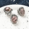 Natural Rhodonite Adjustable Rings RJEW-I108-01AS-04-1