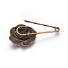 Tibetan Style Alloy Safety Brooches JEWB-WH0008-01AB-2