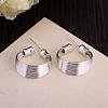 Adorable Design Ring Brass Stud Earrings EJEW-BB11918-1