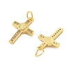 Brass Micro Pave Cubic Zirconia Pendants KK-C092-21F-G-2