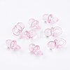 Pink Color Transparent Acrylic Baby Pacifier Pendants X-TACR-R16-4-1