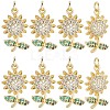 10Pcs Brass Micro Pave Cubic Zirconia Pendants KK-BBC0020-63-1