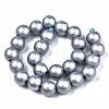 Spray Painted Natural Wood Beads Strands WOOD-S053-59B-2
