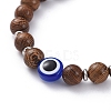 Unisex Wood Beads Stretch Bracelets BJEW-JB04956-3