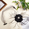 Bridal Wedding Mesh Feather Fascinator Hats Hair Chips OHAR-WH0011-47B-4