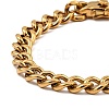 Ion Plating(IP) 304 Stainless Steel Cuban Link Chain Bracelet NJEW-D050-02H-G-3
