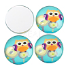 Cartoon Owl Printed Glass Half Round/Dome Cabochons GGLA-N004-10mm-B-3