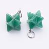 Natural Green Aventurine Pendants G-E398-02G-1