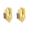 Brass Micro Pave Cubic Zirconia Hoop Earring EJEW-C088-37G-2