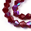 Opaque Solid Color Electroplate Glass Beads Strands EGLA-A039-P6mm-L22-2