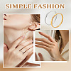 2Pcs 2 Colors 304 Stainless Steel Rhinestone Plain Band Rings for Women RJEW-LP0001-37-4