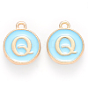 Golden Plated Alloy Enamel Charms ENAM-S118-04Q-1