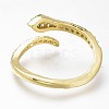 Adjustable Brass Micro Pave Cubic Zirconia Snake Cuff Rings ZIRC-I049-36-4
