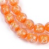 Handmade Gold Foil Lampwork Beads Strands LAMP-Q002-01F-2