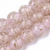 Handmade Gold Sand Lampwork Beads Strands LAMP-T007-06K-1