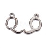 Gunmetal Plated Alloy Letter Pendants LS-PALLOY-J718-01B-Q-1