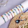 10Pcs 10 Style Evil Eye Braided Bead Bracelets & Pendant Necklace Sets SJEW-SZ0001-014-2