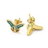 Butterfly Real 18K Gold Plated Brass Stud Earrings EJEW-L269-096G-01-2