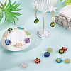 30Pcs Baking Paint and Golden Metal Enlaced Glass Beads DGLA-TA0001-54-5