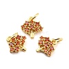 Brass Micro Pave Cubic Zirconia Charms KK-A156-11G-RS-2