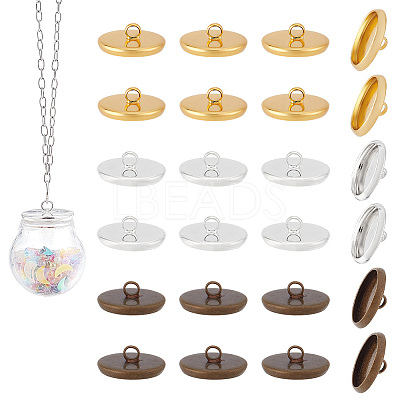 30Pcs 3 Colors Iron Bead Cap Pendant Bails STAS-PH0004-67-1