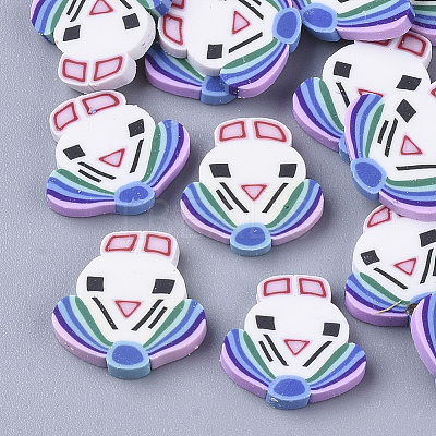 Handmade Polymer Clay Bunny Cabochons X-CLAY-S091-017-1