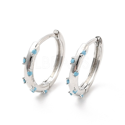 Cubic Zirconia Hoop Earrings EJEW-P213-20P-1